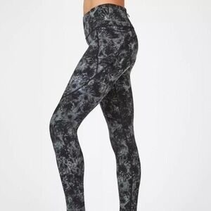 Sweaty Betty Power 7/8 Leggings Black Grey Cloud Womens Size XS Pockets Run Yoga